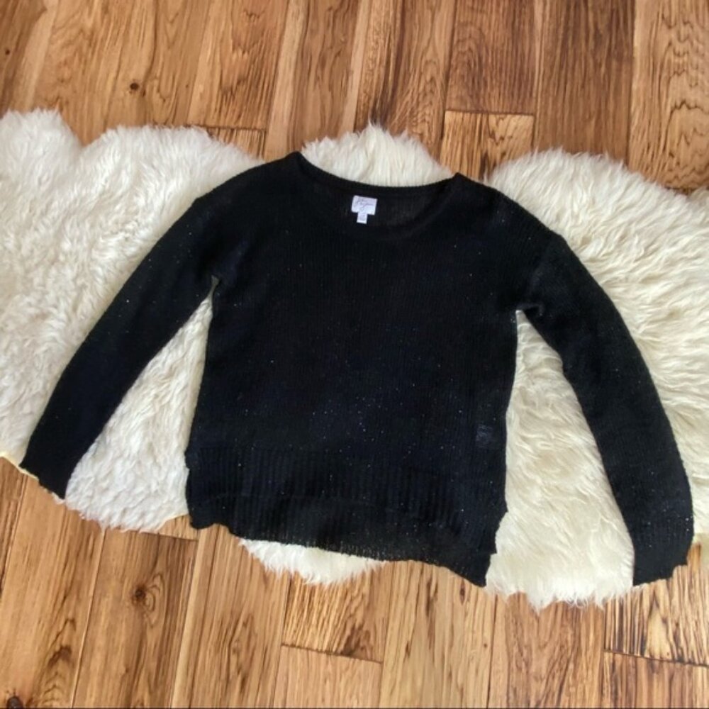 Anthropologie John + Jenn Light Knit Sparkly Light Long Sleeve Sweater